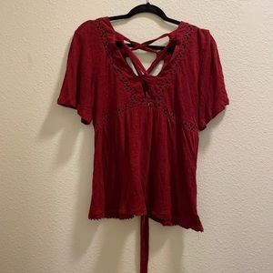 Short sleeve maroon blouse from francesca’s